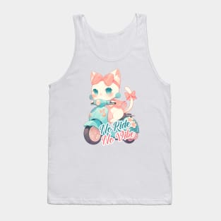 Kawaii cat riding scooter Tank Top